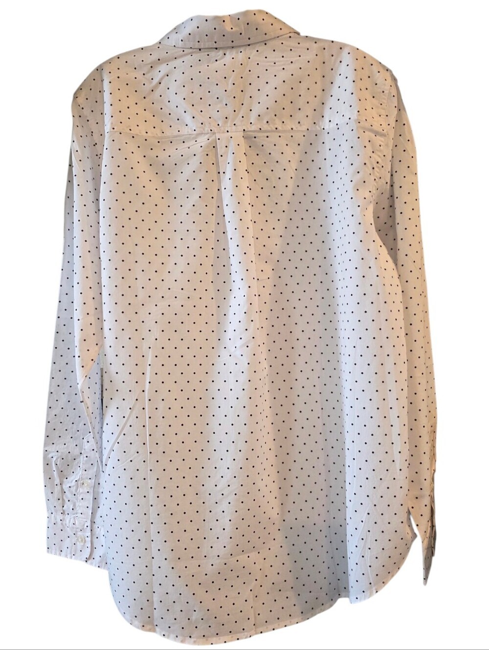 Amazon Essentials Women's White Button-Down Shirt W/Black Polka Dots Size Large - Picture 4 of 8